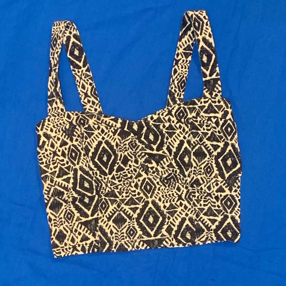 Mudd Black & White Crop Top, Size:XS